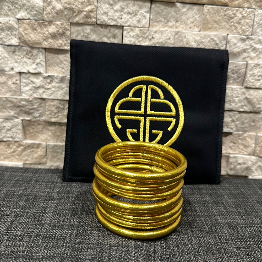Budha Girl- Gold All Weather Bangles Serenity Prayer